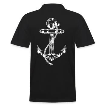 Ancre, marin, maritime, ahoy, capitaine, navire - Polo Homme - noir - Dos - Kai (181cm)
