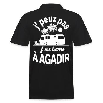 camping car agadir humour Retraite - Polo Homme - noir - Dos - Kai (181cm)