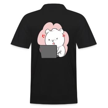 Eisbär Polarbär Laptop Tier Kawaii Chibi Niedlich - Männer Poloshirt - Schwarz - Hinten - Kai (181cm)