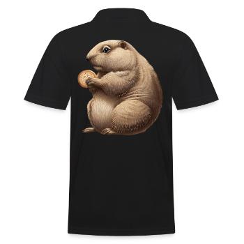 Groundhog with Cracker - Men's Polo Shirt - black - Back - Kai (181cm)