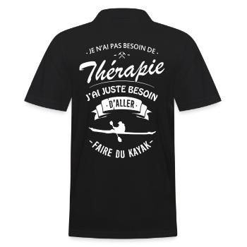 T-shirt Kayak - Thérapie Kayak - Polo Homme - noir - Dos - Kai (181cm)