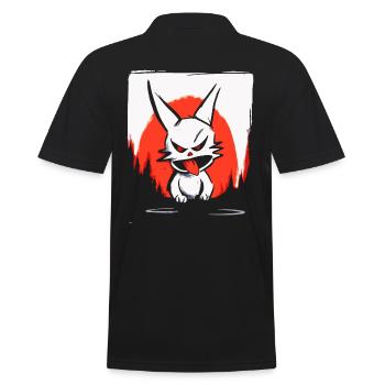 Japanese Red Sun and a Naughty Bunny - Men's Polo Shirt - black - Back - Kai (181cm)