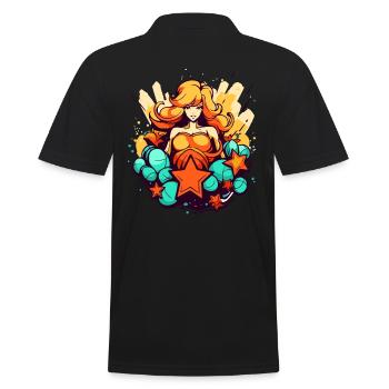 La belle vierge des fleurs et des étoiles - Polo Homme - noir - Dos - Kai (181cm)
