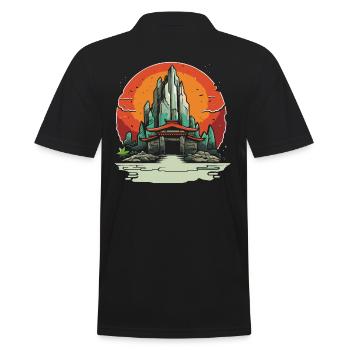 Temple de l’anime japonais - Polo Homme - noir - Dos - Kai (181cm)