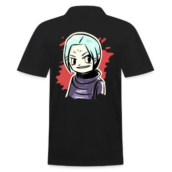 Fille d’anime drôle bizarre - Polo Homme - noir - Dos - Kai (181cm)