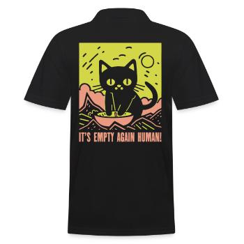 Leere Futterschüssel für Katzen - Männer Poloshirt - Schwarz - Hinten - Kai (181cm)