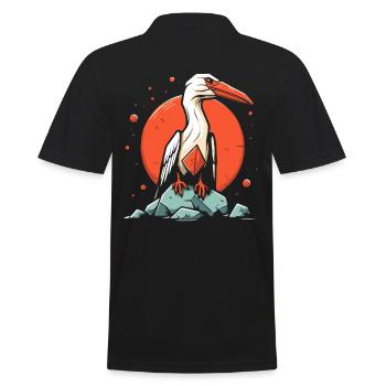 Un oiseau marin majestueux - Polo Homme - noir - Dos - Kai (181cm)
