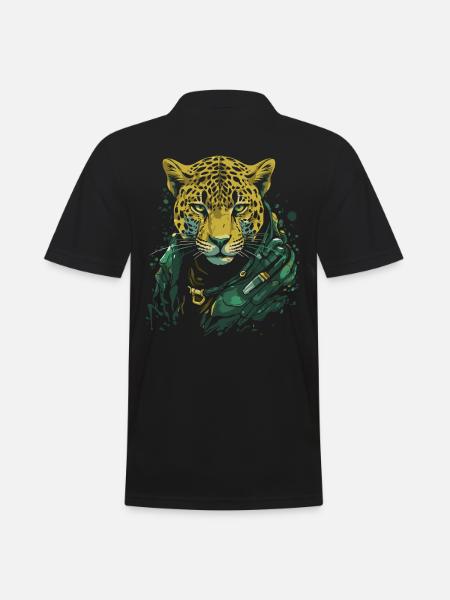 Ein cooler Leopard - Männer Poloshirt - Schwarz