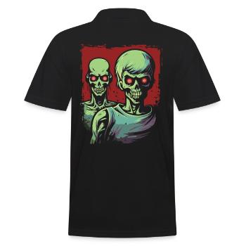 La nuit est à nous : des zombies squelettes cool - Polo Homme - noir - Dos - Kai (181cm)