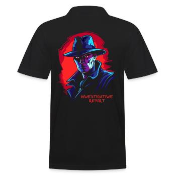 Investigativer Bericht eines -Film-Noir Detektiv - Männer Poloshirt - Schwarz - Hinten - Kai (181cm)