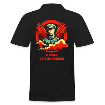 Anyone can be a hero - Men's Polo Shirt - black - Back - Kai (181cm)