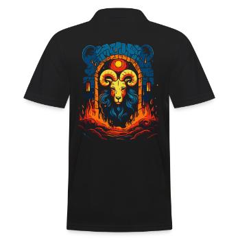 Der Kerker Ziegenbock - Männer Poloshirt - Schwarz - Hinten - Kai (181cm)