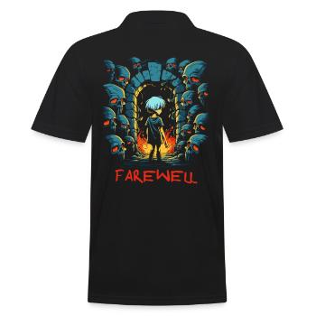 Take care! Farewell and a child of the dungeon - Men's Polo Shirt - black - Back - Kai (181cm)