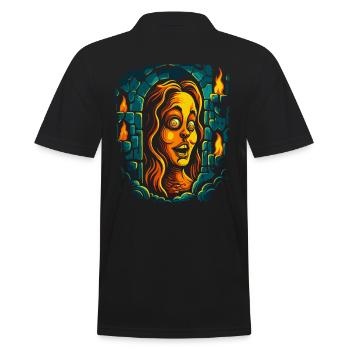 Die Schrecken der Horror-Frau im Kerker - Männer Poloshirt - Schwarz - Hinten - Kai (181cm)
