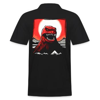 Rote Sonne Japan: Grunge-Prinz der Monster - Männer Poloshirt - Schwarz - Hinten - Kai (181cm)