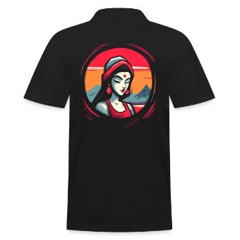 Oriental Princess - Men's Polo Shirt - black - Back - Kai (181cm)