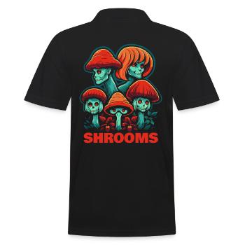 Mushroom Heads of Horror Mushrooms Forest - Men's Polo Shirt - black - Back - Kai (181cm)