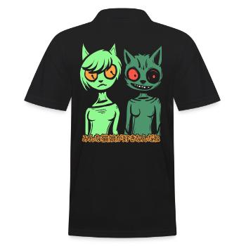 Manga Anime, Jeder mag doch Katzen-Mädchen, oder? - Männer Poloshirt - Schwarz - Hinten - Kai (181cm)