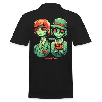 Cartoon, für immer Mode Designer - Männer Poloshirt - Schwarz - Hinten - Kai (181cm)