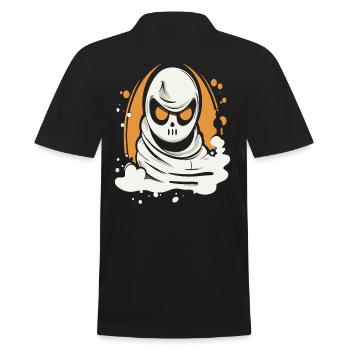 A cartoon ghost - Men's Polo Shirt - black - Back - Kai (181cm)