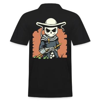 Dessin animé Anime Manga Faucheuse Samouraï - Polo Homme - noir - Dos - Kai (181cm)