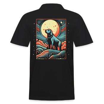 La pleine lune et le chien - Polo Homme - noir - Dos - Kai (181cm)