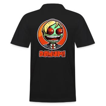 Cartoon Frog Man, Yeux Sortants, - Polo Homme - noir - Dos - Kai (181cm)
