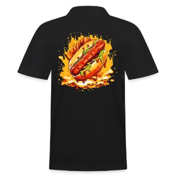 La super délicieuse saucisse méga épicée dans un petit pain - Polo Homme - noir - Dos - Kai (181cm)