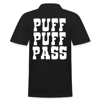 Puff Puff Pass - Raucher Regeln für Anfänger - Männer Poloshirt - Schwarz - Hinten - Kai (181cm)