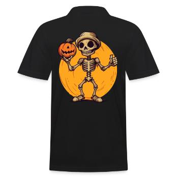 It's a skeleton pumpkin and Halloween - Men's Polo Shirt - black - Back - Kai (181cm)