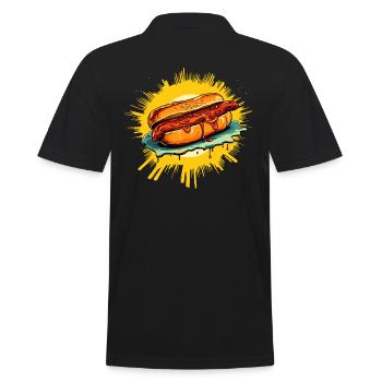 L’auréole de la puissante saucisse dans un petit pain - Polo Homme - noir - Dos - Kai (181cm)