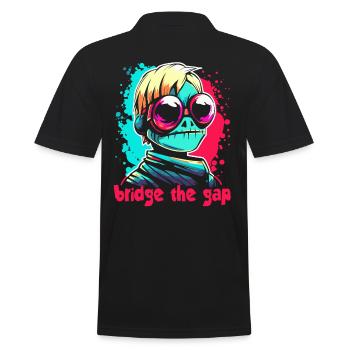 Kybernetisch: Brücke zwischen Frosch und Mensch - Männer Poloshirt - Schwarz - Hinten - Kai (181cm)