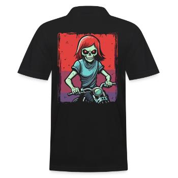Dessin animé, Manga, Anime, Goule, Zombie, Motard - Polo Homme - noir - Dos - Kai (181cm)