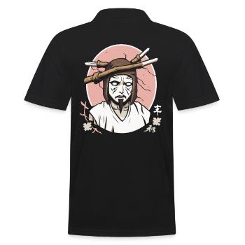 Sakura Blossoms Japan Ghosts Zombie - Men's Polo Shirt - black - Back - Kai (181cm)