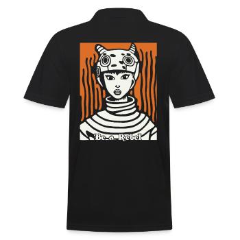 Be a rebel of art - Men's Polo Shirt - black - Back - Kai (181cm)