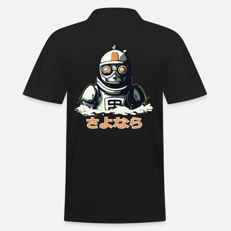 さよなら Leb wohl, ein sinkender Roboter - Männer Poloshirt - Schwarz