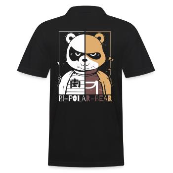 Bipolar Polar Bear or Polar Bear - Men's Polo Shirt - black - Back - Kai (181cm)