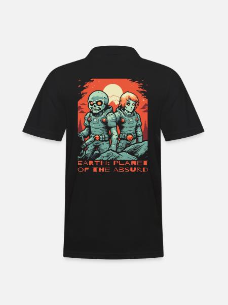 Erde, Planet des Absurden - Männer Poloshirt - Schwarz