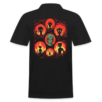 Verfluchte Totenkopf Familie der Hölle - Männer Poloshirt - Schwarz - Hinten - Kai (181cm)