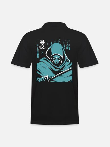 Japanese Horror Ghost - Men's Polo Shirt - black