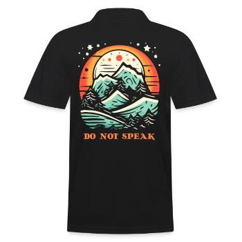 Don't Talk, Moon, Stars, Mountain, Nature - Men's Polo Shirt - black - Back - Kai (181cm)