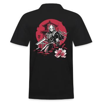 Japanischer Samurai-Held - Männer Poloshirt - Schwarz - Hinten - Kai (181cm)