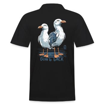 Nicht sprechen, Möwen - Männer Poloshirt - Schwarz - Hinten - Kai (181cm)