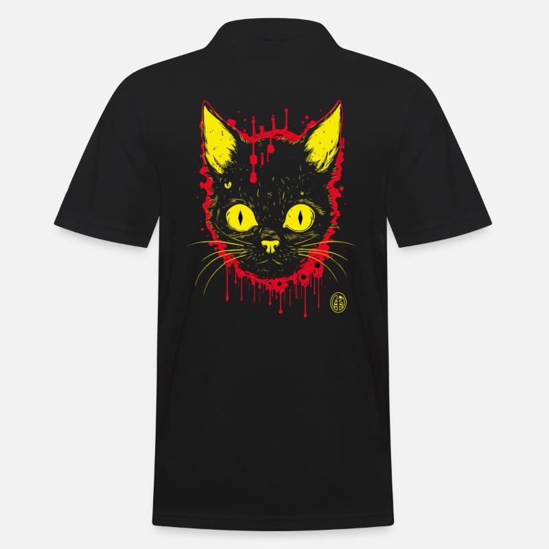 Horror-Katze - Männer Poloshirt - Schwarz