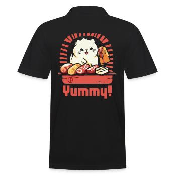 Leckere Lustige Bäcker Katze - Männer Poloshirt - Schwarz - Hinten - Kai (181cm)