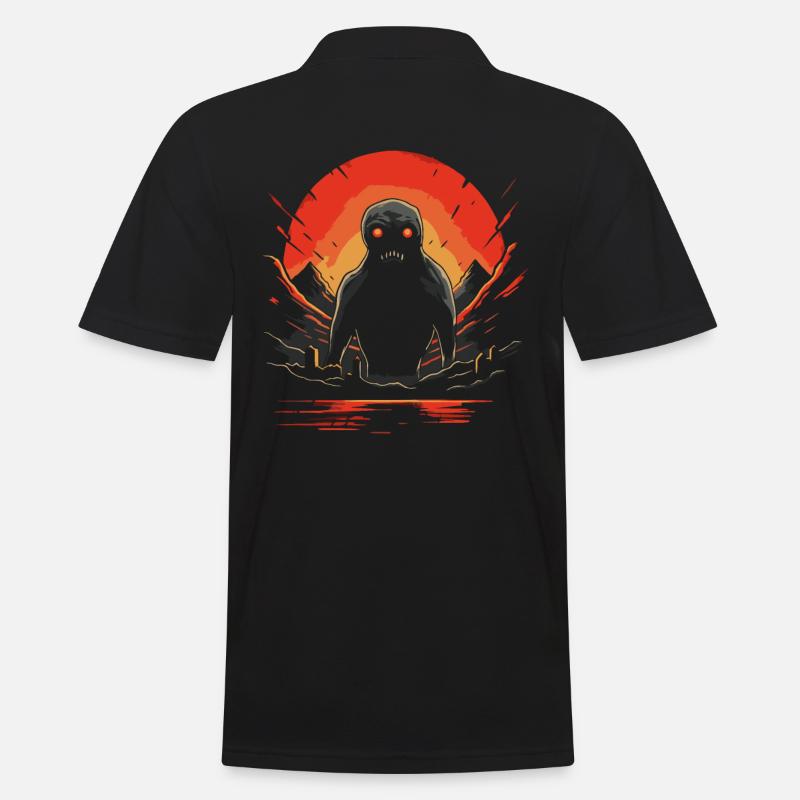 Berge Monster Horror - Männer Poloshirt - Schwarz