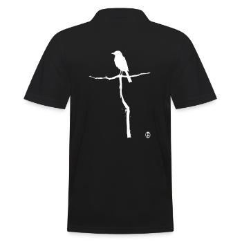 Vogel auf einem Ast - Männer Poloshirt - Schwarz - Hinten - Kai (181cm)