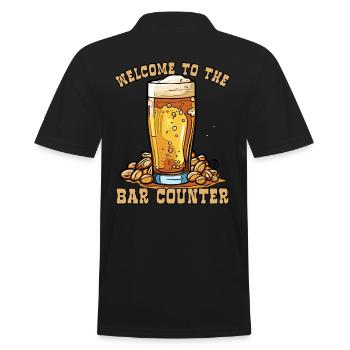 Willkommen an der Theke: Erdnüsse und Bier - Männer Poloshirt - Schwarz - Hinten - Kai (181cm)