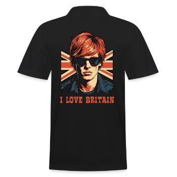 I love Britain - Men's Polo Shirt - black - Back - Kai (181cm)