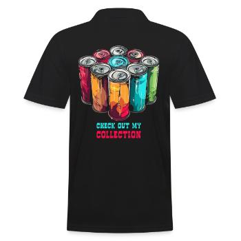 Energie Kollektionvon Soda-Dosen Koffein-Getränken - Männer Poloshirt - Schwarz - Hinten - Kai (181cm)